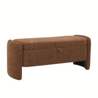 Chenille Fabric Storage Bench Ottoman for Living Room Bedroom Shoe Storage Extra Seating and Toy Organizer