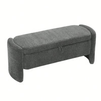 Chenille Fabric Storage Bench Ottoman for Living Room Bedroom Shoe Storage Extra Seating and Toy Organizer