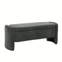 Chenille Fabric Storage Bench Ottoman for Living Room Bedroom Shoe Storage Extra Seating and Toy Organizer