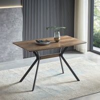 Contemporary Friendly Dining Table With Child-Safe Design And Stylish Metal Legs