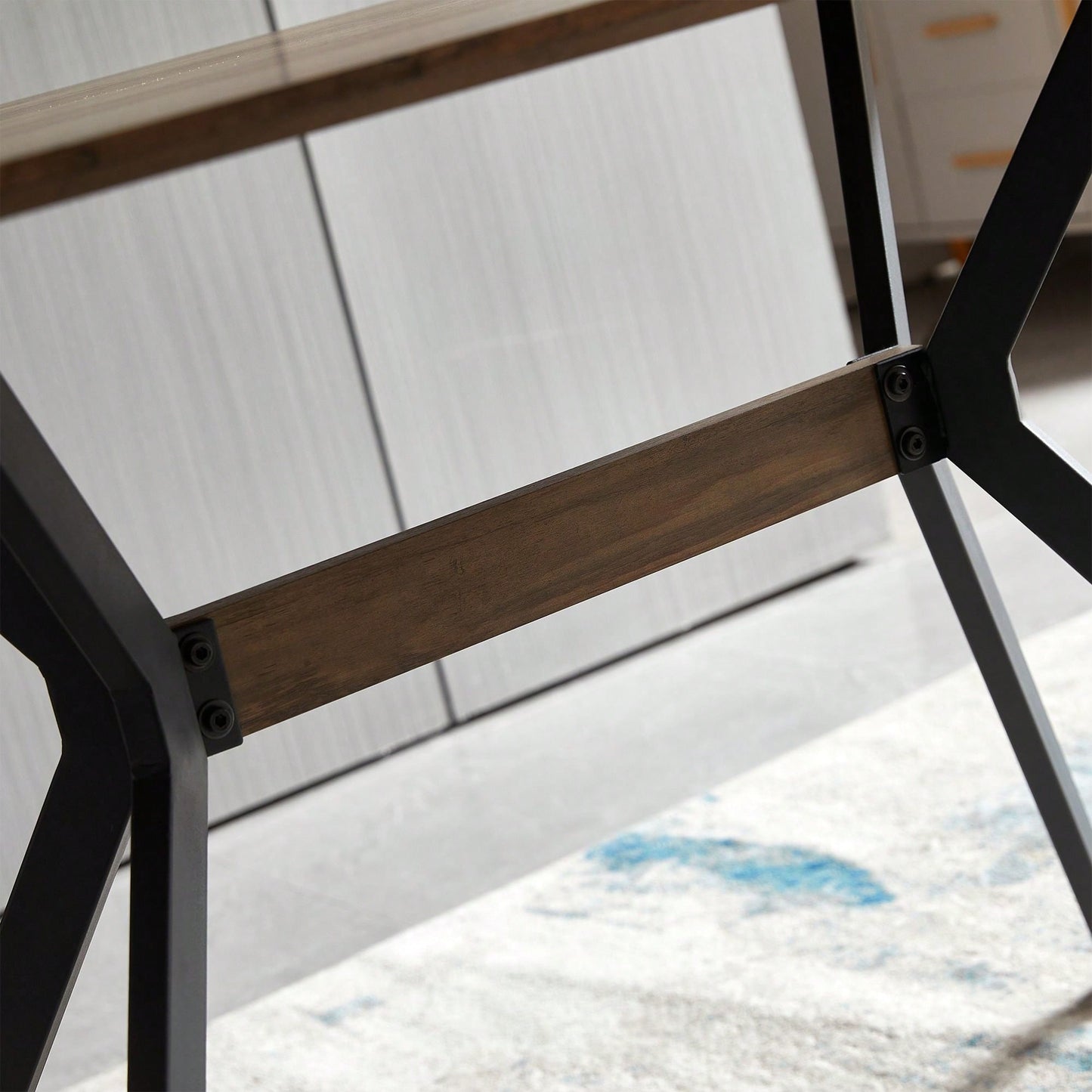 Contemporary Friendly Dining Table With Child-Safe Design And Stylish Metal Legs