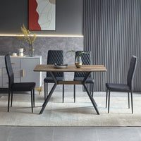 Contemporary Friendly Dining Table With Child-Safe Design And Stylish Metal Legs