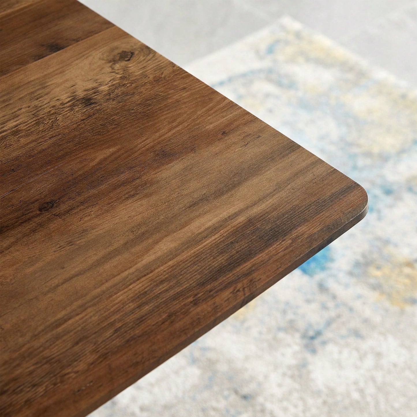 Contemporary Friendly Dining Table With Child-Safe Design And Stylish Metal Legs