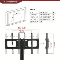 35.4" Black Multi-Function TV Stand Height Adjustable Bracket Swivel 3-Tier