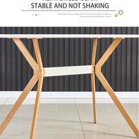 Minimalist StyleDining Table MDF Anti-Scratch Top Metal Shelf Metal Heat Transfer Legs Leveling Feet For Dining Room Kitchen Office Table