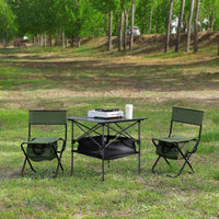 Set Of 3, Versatile And Portable Table And Chair Set With Unique Storage Features