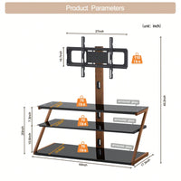 Height Adjustable Universal Swivel Glass Floor Media Storage Stand With Mount Heat-Transferred Printing Metal Tube