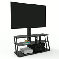 Adjustable Height And Angle TV Stand With Tempered Glass Construction