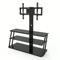 Adjustable Height And Angle TV Stand With Tempered Glass Construction