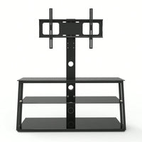 Adjustable Height And Angle TV Stand With Tempered Glass Construction