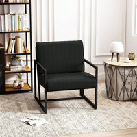 Stylish PU Leather Armchair with Metal Frame Extra Thick Cushion for Living Room Bedroom Office Studio