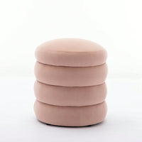 Soft Velvet Round Ottoman Footrest Stool