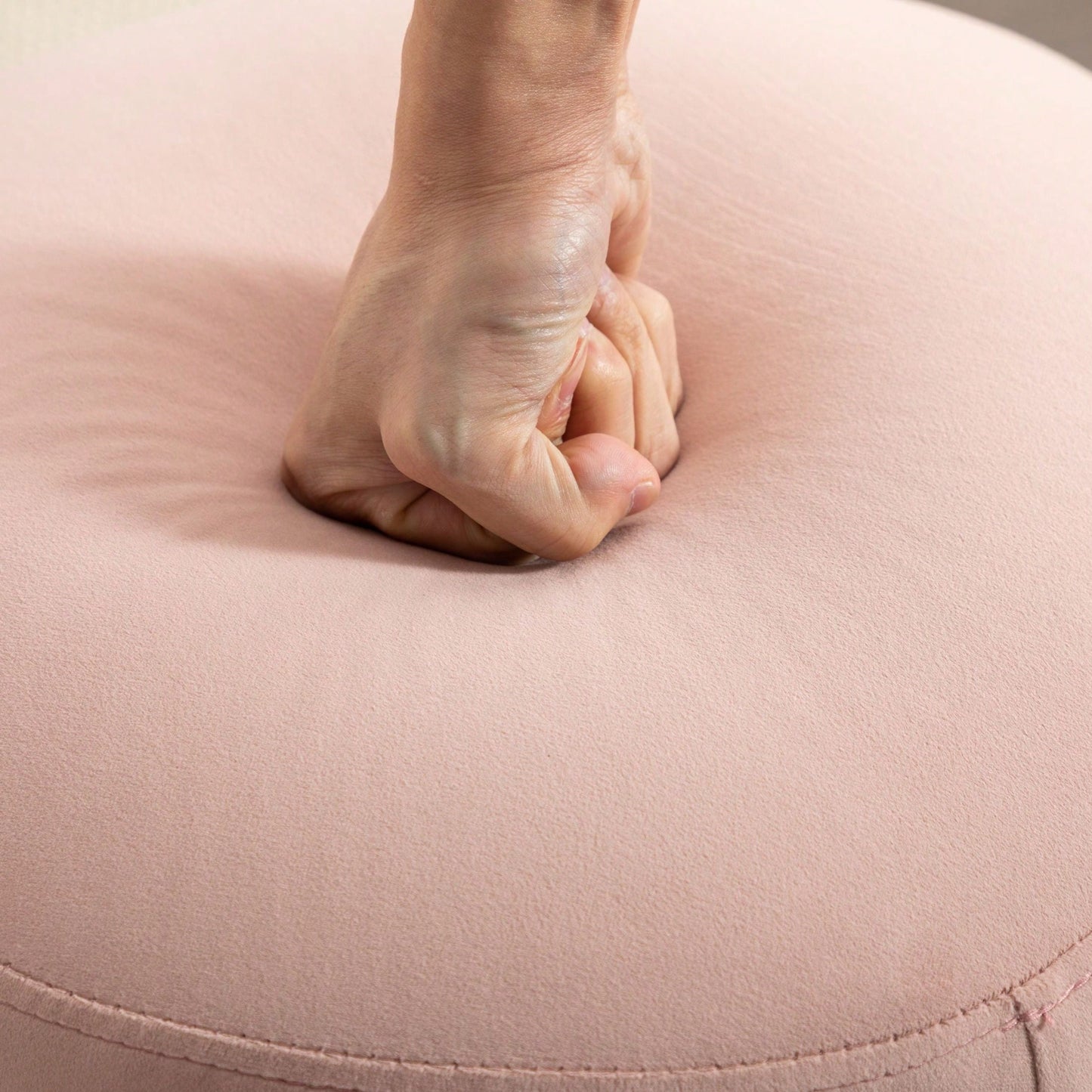 Soft Velvet Round Ottoman Footrest Stool