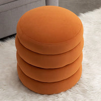 Soft Velvet Round Ottoman Footrest Stool