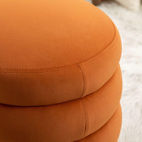 Soft Velvet Round Ottoman Footrest Stool