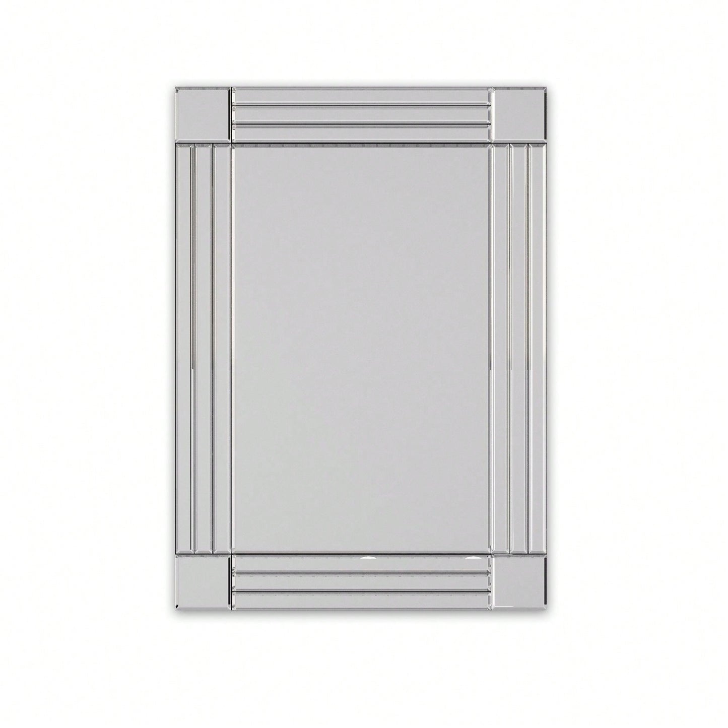 Large Wall-Mounted Silver Decorative Rectangular Wall Mirror For Home, Living Room, Bedroom, Entryway