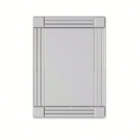 Large Wall-Mounted Silver Decorative Rectangular Wall Mirror For Home, Living Room, Bedroom, Entryway
