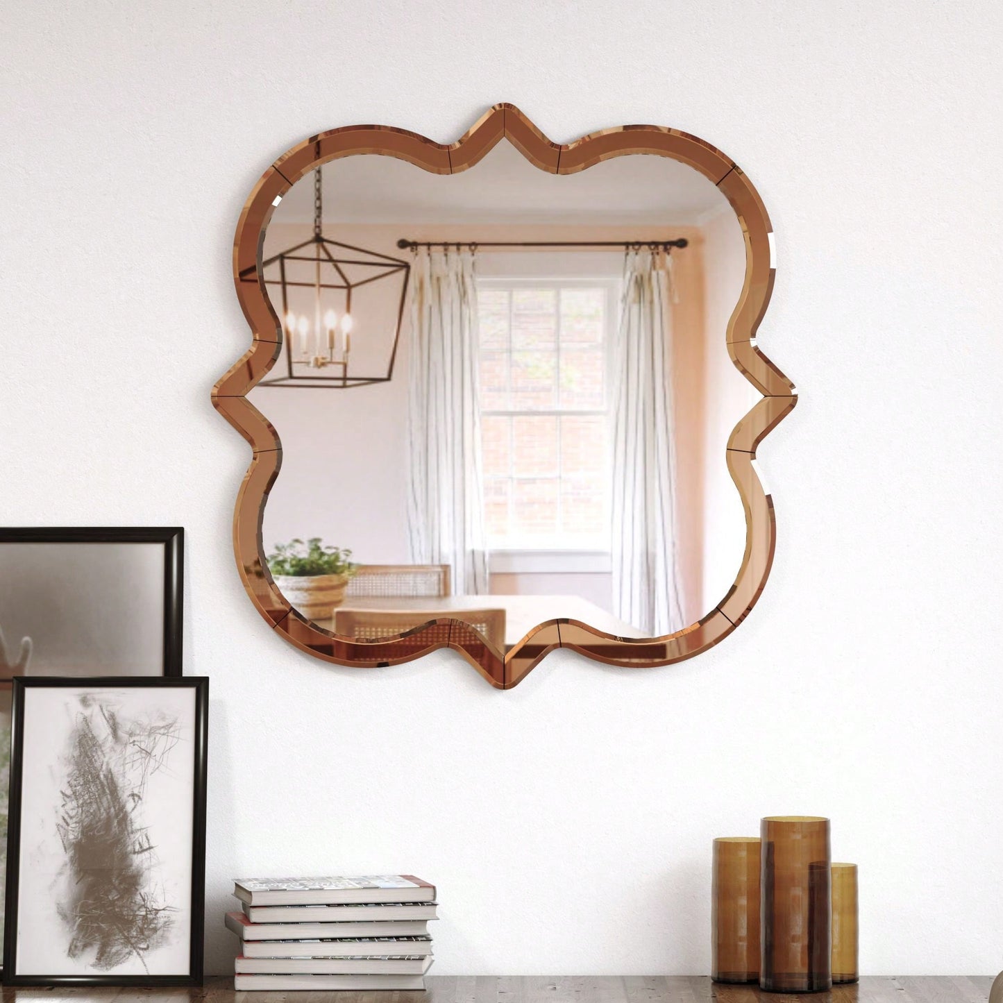 24" Wall-Mounted Silver Decorative Round Wall Mirror For Home, Living Room, Bedroom, Entryway