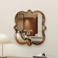 24" Wall-Mounted Silver Decorative Round Wall Mirror For Home, Living Room, Bedroom, Entryway