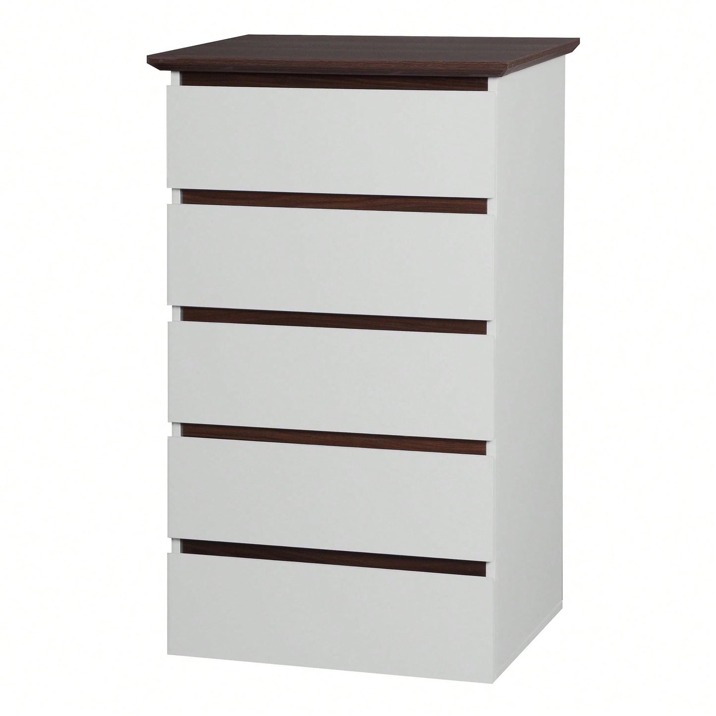 Elegant Mid Century Modern 5-Drawer White Dresser for Bedroom with Large Capacity and Quality Materials