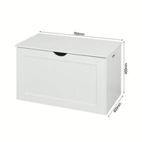 White Lift Top Entryway Storage Cabinet With 2 Safety Hinge, Wooden Toy Box