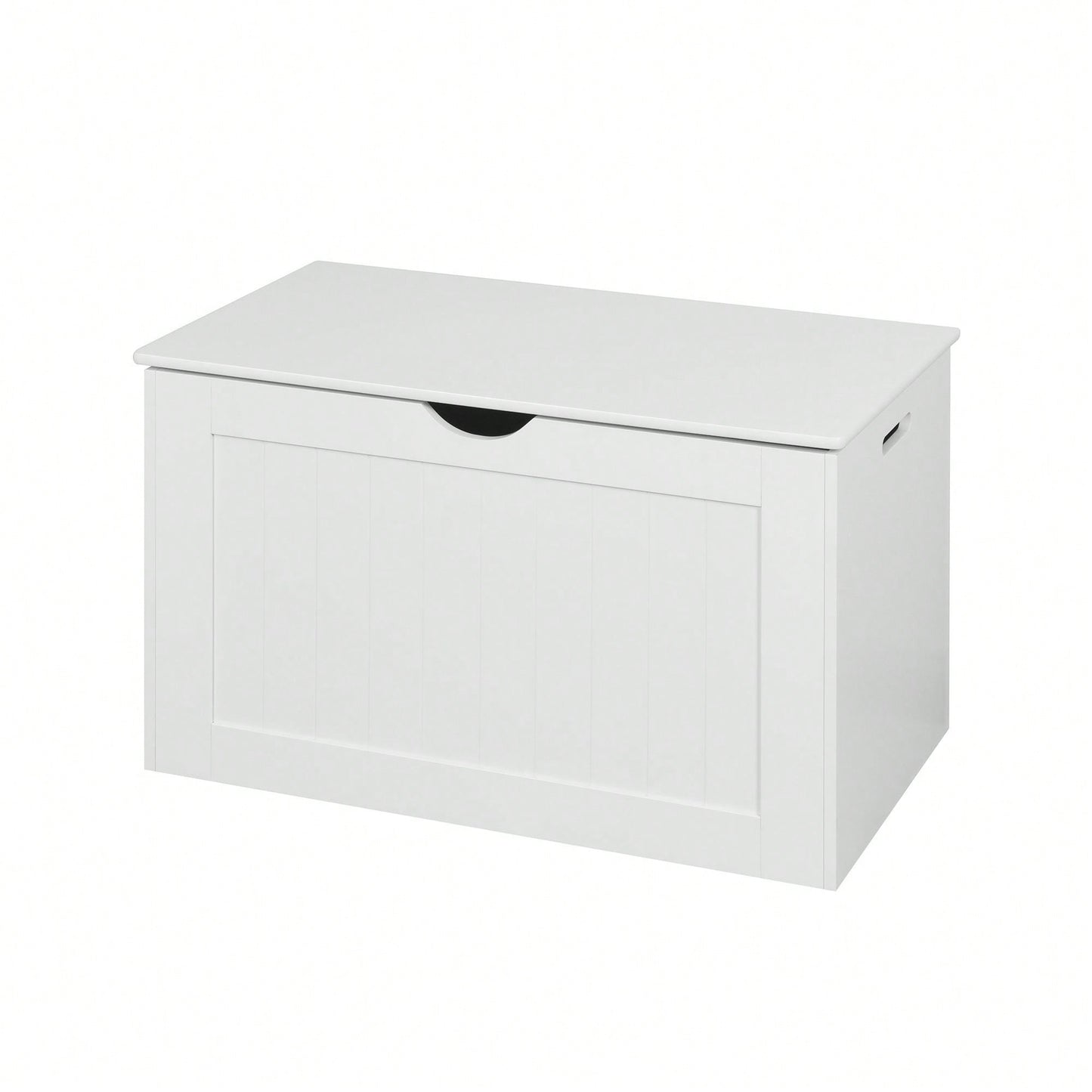 White Lift Top Entryway Storage Cabinet With 2 Safety Hinge, Wooden Toy Box