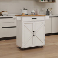 Functional And Stylish White Kitchen Island With Hidden Storage And Adjustable Cabinet Partition