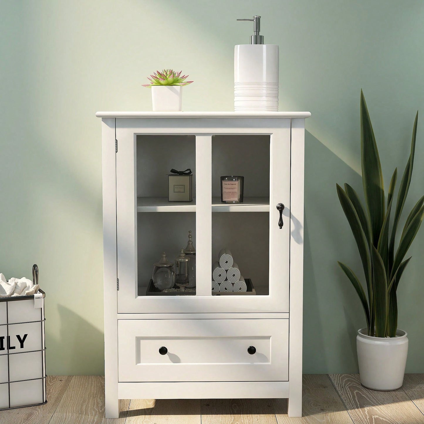 Versatile Sideboard And Buffet Server Cabinet With Adjustable Shelves, Large Drawer, And Stylish Retro Design