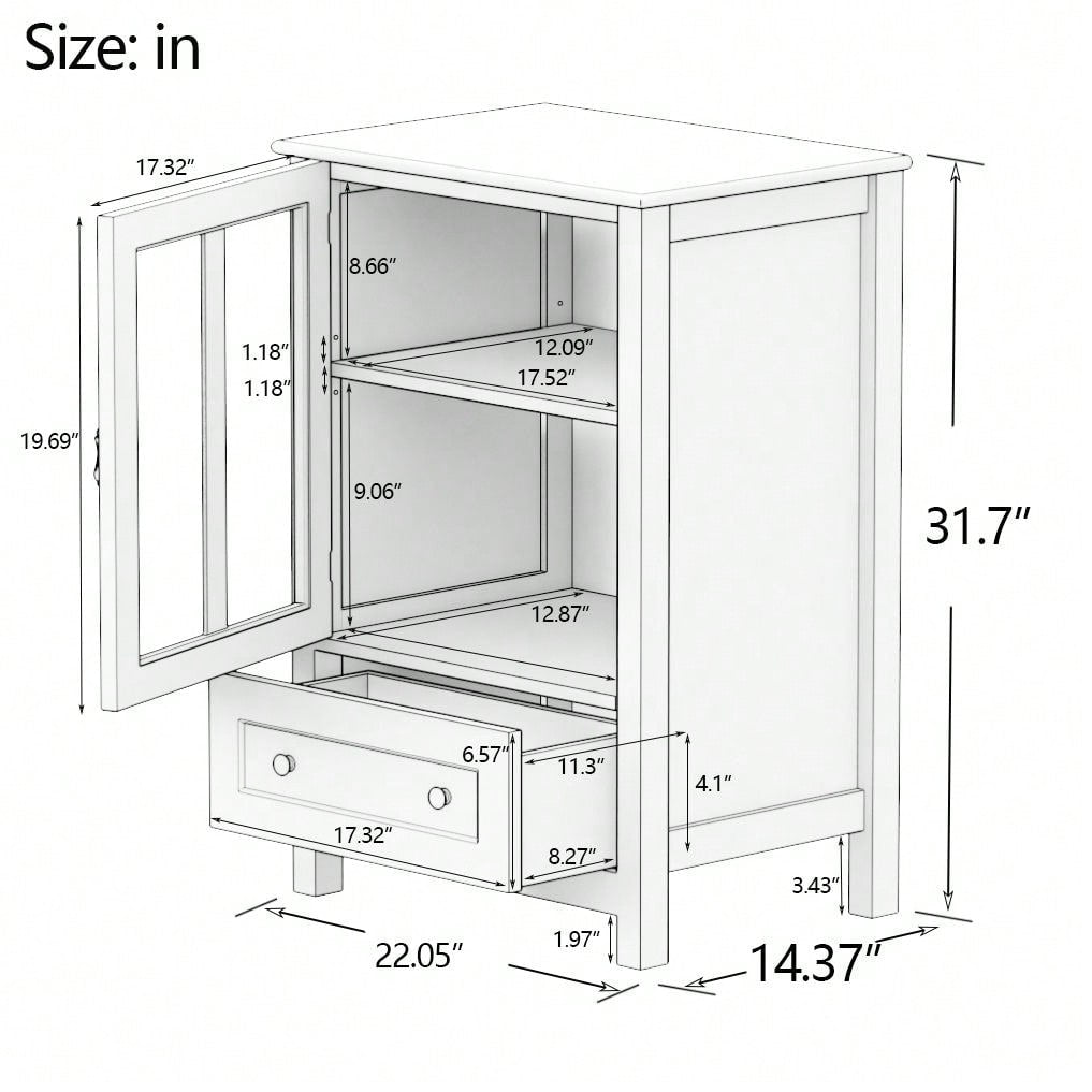 Versatile Sideboard And Buffet Server Cabinet With Adjustable Shelves, Large Drawer, And Stylish Retro Design