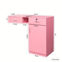 Multi-Functional Wooden Cabinet With Storage Drawers And Hair Dryer Holes