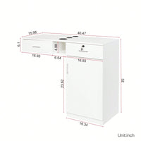 Multi-Functional Wooden Cabinet With Storage Drawers And Hair Dryer Holes