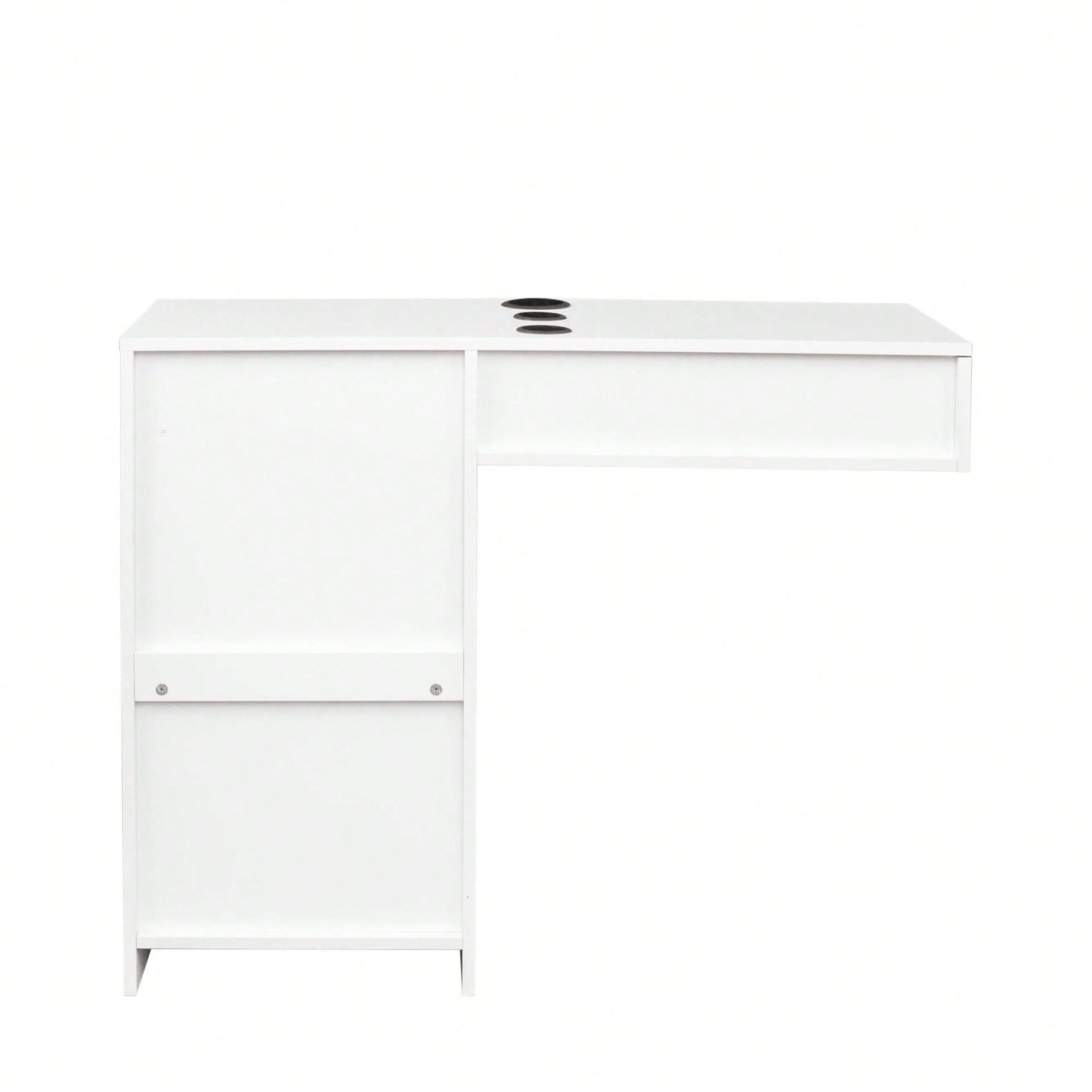 Multi-Functional Wooden Cabinet With Storage Drawers And Hair Dryer Holes