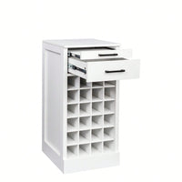 Modular Cabinet 28-Bottle Brown Walnut Color Modular 28  Wine Bar Cabinet Buffet Cabinet