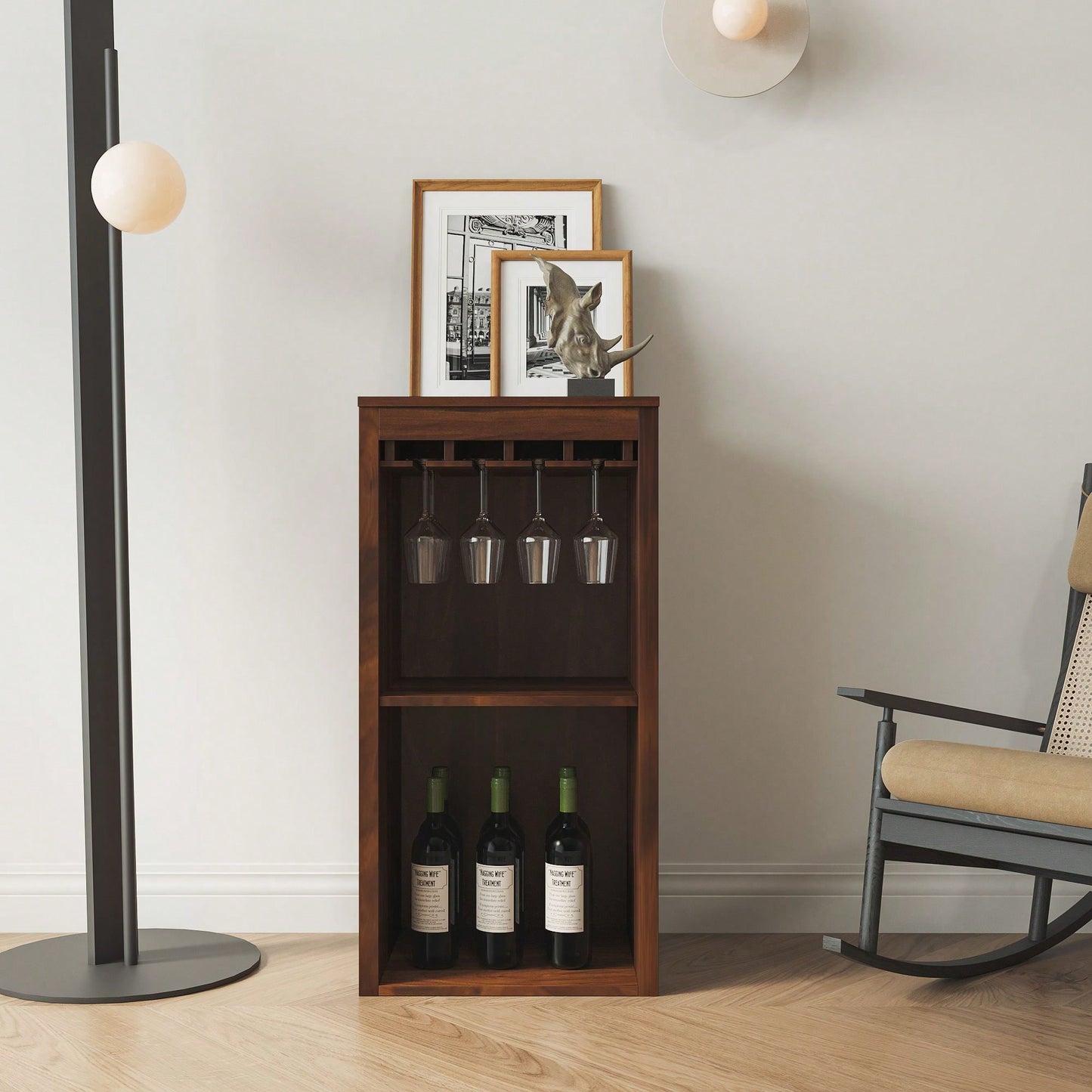 Modular Wine Bar Cabinet With Storage Shelves And Hutch A Stylish Solution For Wine Enthusiasts