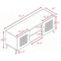 TV Stand With Rattan Net Stylish, Functional, And Versatile