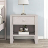 Retro Design Sturdy Nightstand With Space-Saving Features And Versatile Use