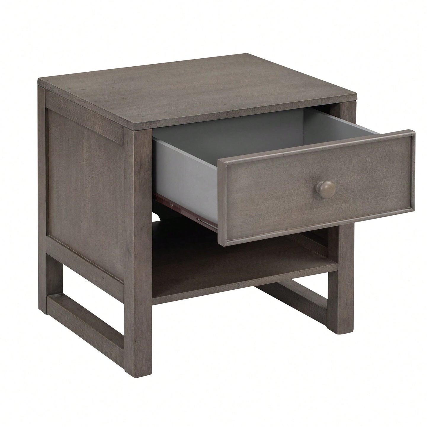 Retro Design Sturdy Nightstand With Space-Saving Features And Versatile Use