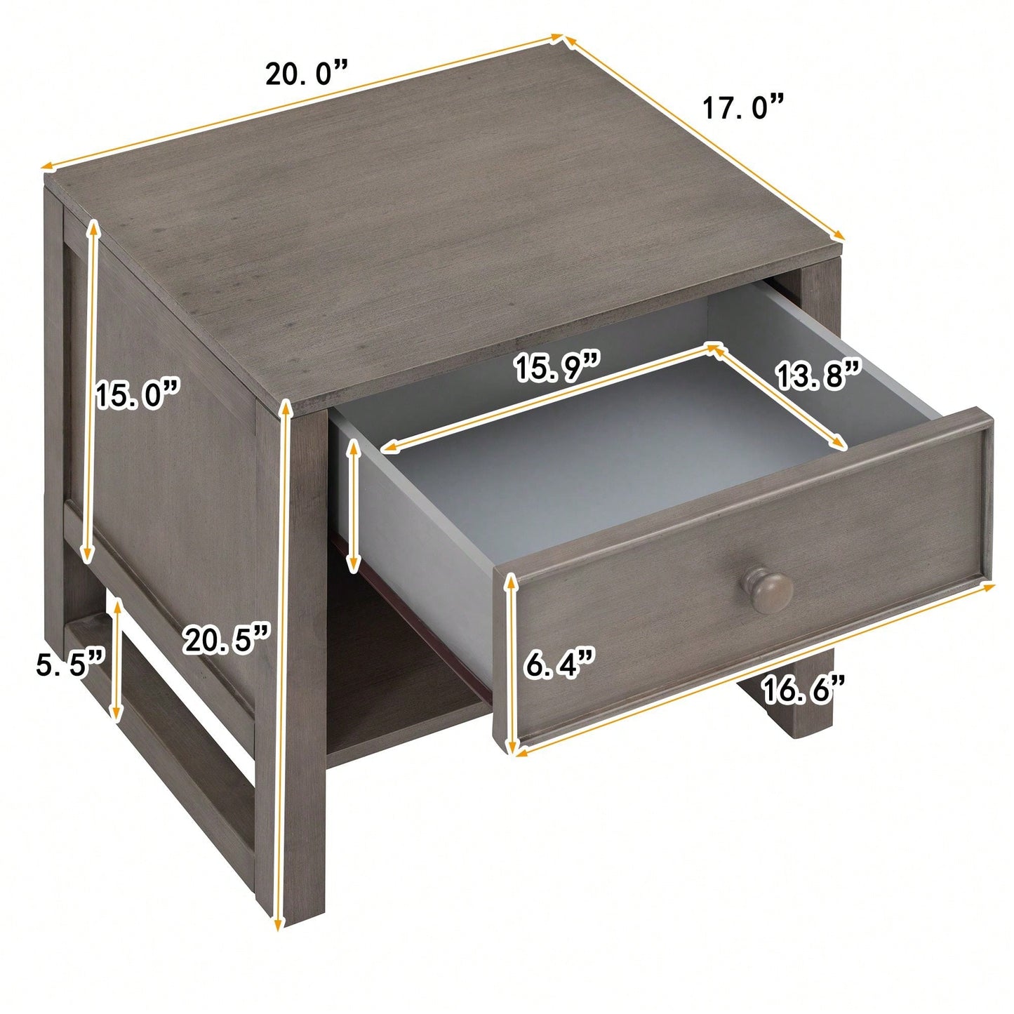 Retro Design Sturdy Nightstand With Space-Saving Features And Versatile Use