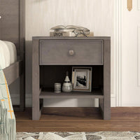 Retro Design Sturdy Nightstand With Space-Saving Features And Versatile Use