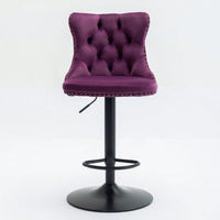 Modern Upholstered Bar Stools With Backs Comfortable Tufted For Home Pub And Kitchen Island, Set Of 2