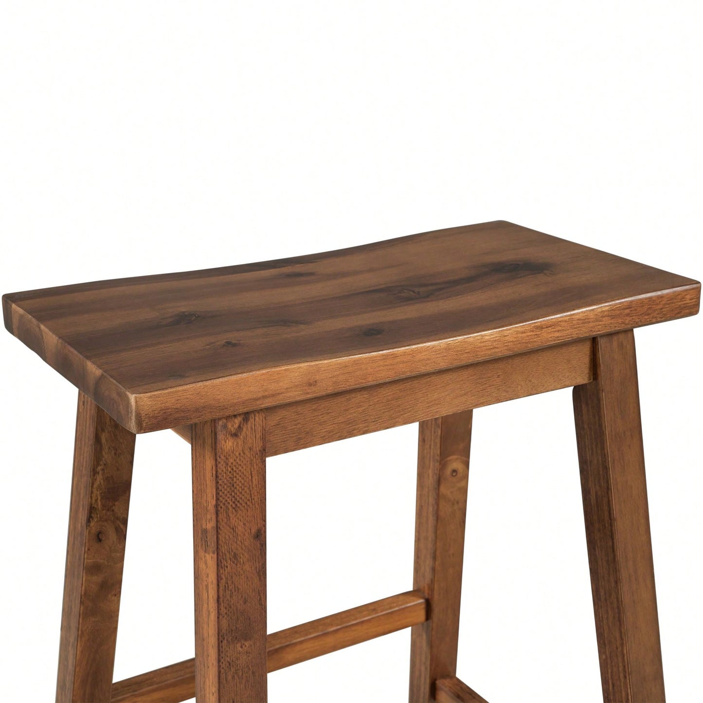 Set Of 2, Counter Height Wood Kitchen Dining Stools For Small Places