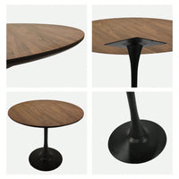 Mid-Century Round Tulip Dining Table for 2-4 People with MDF Top and Pedestal Base Ideal for Kitchen and Living Room