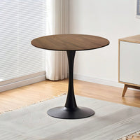 Mid-Century Round Tulip Dining Table for 2-4 People with MDF Top and Pedestal Base Ideal for Kitchen and Living Room