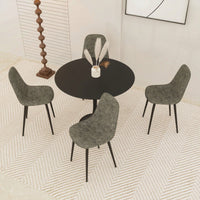 Mid-Century Round Tulip Dining Table for 2-4 People with MDF Top and Pedestal Base Ideal for Kitchen and Living Room