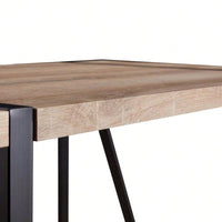 Modern Minimalist MDF Wood Dining Table With Black Metal Legs - Small Size, Versatile Design For 4-6 Seats