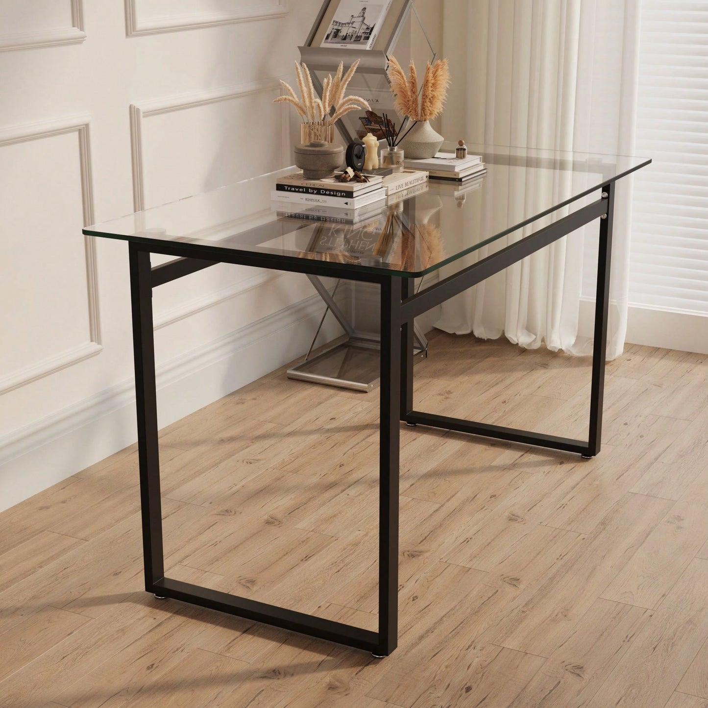 Sleek And Stylish Glass Dining Table Contemporary Design, Tempered Glass, Seats 4-6