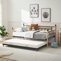 Sofa Bed Metal Framed With Trundle Twin Size