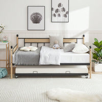 Sofa Bed Metal Framed With Trundle Twin Size