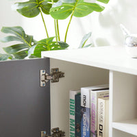 Modern LED TV Stand with Remote Control Light Belt and Storage Cabinets for Living Room and Bedroom