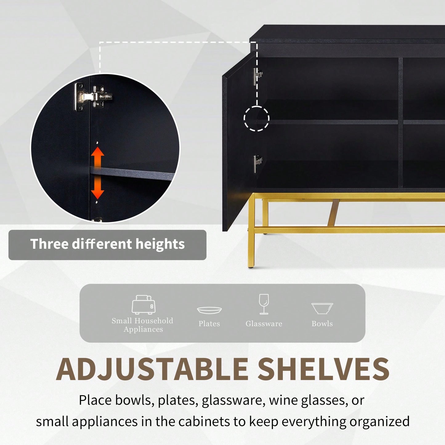 Minimalism And Light Luxury, Exquisite Workmanship, Adjustable Shelves, Multifunctional Cabinet